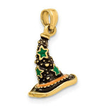 Load image into Gallery viewer, 14K Yellow Gold With Enamel 3-D Witch's Hat (Halloween) Charm Pendant