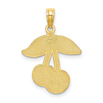 Load image into Gallery viewer, 14K Yellow Gold Cherries With Enamel Stem and Leaf