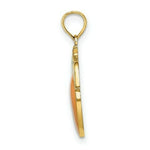 Load image into Gallery viewer, Orange Fruit With Stem & Leaf / 2-D- 14K Yellow Gold Enameled Pendant