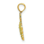 Load image into Gallery viewer, 14K Yellow Gold With Enamel 2-D Grapes With Stem & Leaf Charm Pendant