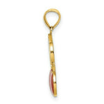Load image into Gallery viewer, 14K Yellow Gold With Enamel 2-D Cherries With stem & Leaf Charm Pendant