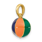 Load image into Gallery viewer, 14K Yellow Gold 3-D Multi Color Enamel Beach Ball Charm Pendant