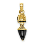Load image into Gallery viewer, 14K Yellow Gold 3-D Black Enamel Closed Toe High Heel Charm Pendant