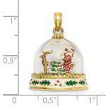 Load image into Gallery viewer, 14K Yellow Gold 3-D & Enamel Christmas Snow Globe Charm Pendant
