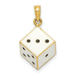 Load image into Gallery viewer, 14K Yellow Gold 3-D Enamel Dice Charm Pendant