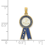 Load image into Gallery viewer, 14K Yellow Gold Enamel 1st PLACE RIBBON Charm Pendant