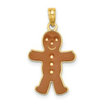 Load image into Gallery viewer, 14K Yellow Gold 3-D & Enamel Gingerbread Man Charm Pendant