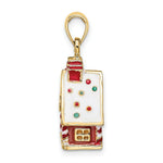 Load image into Gallery viewer, 14K Yellow Gold 3-D Enamel Gingerbread HOUSE Charm Pendant
