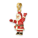 Load image into Gallery viewer, 14K Yellow Gold 3-D Enamel SANTA Charm Pendant