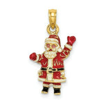 Load image into Gallery viewer, 14K Yellow Gold 3-D Enamel SANTA Charm Pendant