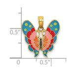 Load image into Gallery viewer, 14K Yellow Gold With Multi-Color Enamel Butterfly Charm Pendant