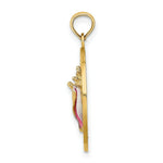 Load image into Gallery viewer, 14K Yellow Gold SARASOTA Round Frame With Enamel Conch Shell Charm Pendant