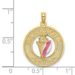 Load image into Gallery viewer, 14K Yellow Gold SARASOTA Round Frame With Enamel Conch Shell Charm Pendant