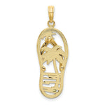 Load image into Gallery viewer, 14K Yellow Gold Enamel Palm Tree Flip-Flop Charm Pendant