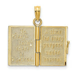 Load image into Gallery viewer, 14K Yellow Gold 3-D With Enamel Ecclesiastes Book With Moveable Pages Charm Pendant