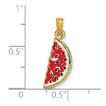 Load image into Gallery viewer, 14K Yellow Gold With Enamel 3-D Watermellon Charm Pendant