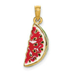 Load image into Gallery viewer, 14K Yellow Gold With Enamel 3-D Watermellon Charm Pendant
