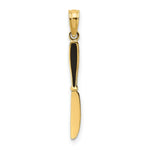 Load image into Gallery viewer, 14K Yellow Gold With Black Enamel 3-D Table Knife Charm Pendant
