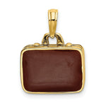 Load image into Gallery viewer, 14K Yellow Gold With Brown Enamel 3-D Briefcase Charm Pendant