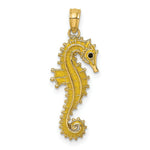 Load image into Gallery viewer, 14K Yellow Gold 3-D Enamel SeaHorse Charm Pendant