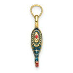 Load image into Gallery viewer, 14K Yellow Gold With Enamel 3-D Textured Blue Genie Lamp Charm Pendant