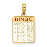 Load image into Gallery viewer, 14K Yellow Gold With Enamel Bingo Card Charm Pendant