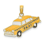 Load image into Gallery viewer, 14K Yellow Gold Enamel Taxi Charm Pendant