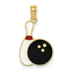 Load image into Gallery viewer, 14K Yellow Gold Enamel BOWLING Ball & PIN Charm Pendant