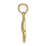 Load image into Gallery viewer, 14K Yellow Gold Polished 2-D RED Enamel Hat Charm Pendant