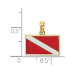 Load image into Gallery viewer, Dive Scuba Diving Flag Marker i 14K Yellow Gold - Red & White Enamel