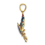 Load image into Gallery viewer, 14K Yellow Gold 2-D With Blue Enamel Stone Crab Charm Pendant