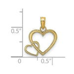 Load image into Gallery viewer, 14K Yellow Gold Flat Two Hearts Intertwined Charm Pendant