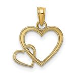 Load image into Gallery viewer, 14K Yellow Gold Flat Two Hearts Intertwined Charm Pendant