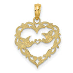 Load image into Gallery viewer, 14K Yellow Gold Polished Love Birds in Heart Pendant