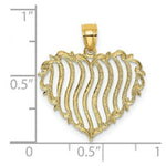 Load image into Gallery viewer, 14K Yellow Gold Polished and Engraved Heart Charm Pendant