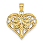 Load image into Gallery viewer, 14K Yellow Gold 3-D & Diamond-cut Heart Charm Pendant