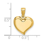Load image into Gallery viewer, 14K Yellow Gold 2-D & Polished Teardrop Heart Charm Pendant