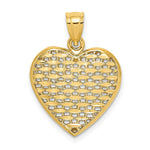 Load image into Gallery viewer, 14K Yellow Gold 3-D & Diamond-cut Puffed Heart Charm Pendant