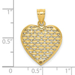 Load image into Gallery viewer, 14K Yellow Gold 3-D & Diamond-cut Puffed Heart Charm Pendant