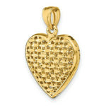 Load image into Gallery viewer, 14K Yellow Gold 3-D & Diamond-cut Puffed Heart Charm Pendant