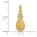 Load image into Gallery viewer, 14K Yellow Gold 2-D & Textured PINEAPPLE Charm Pendant
