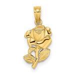 Load image into Gallery viewer, 14K Yellow Gold 2-D Polished Rose Charm Pendant