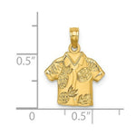 Load image into Gallery viewer, 14K Yellow Gold Polished Hawaiian Pineapple Style Shirt Charm Pendant