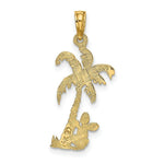 Load image into Gallery viewer, 14K Yellow Gold Palm Tree With Cactus Charm Pendant