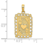 Load image into Gallery viewer, 14K Yellow Gold Hearts With Ace Playing Cards Charm Pendant