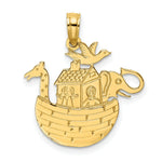 Load image into Gallery viewer, 14K Yellow Gold Engraved & Flat Noah's Ark Charm Pendant