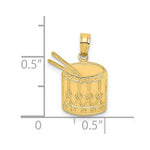 Load image into Gallery viewer, 14K Yellow Gold Polished Drum and Sticks Charm Pendant