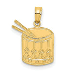 Load image into Gallery viewer, 14K Yellow Gold Polished Drum and Sticks Charm Pendant