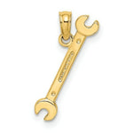 Load image into Gallery viewer, Double Open-Ended Wrench Tool Charm Pendant in 14K Yellow Gold 3-D