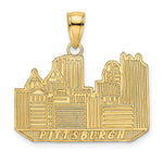 Load image into Gallery viewer, 14K Yellow Gold PITTSBURGH SKYLINE Charm Pendant